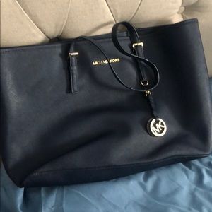 Navy Michael Kors tote